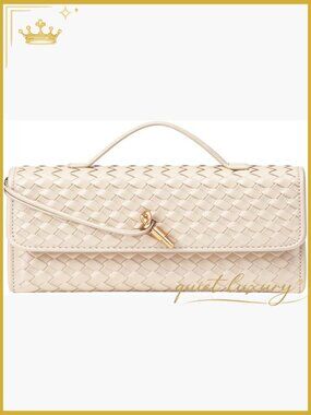 Evening Shoulder Bag PU Leather Crossbody Clutch Handmade Women's Woven Purse
